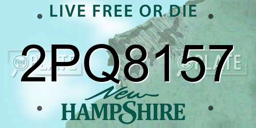 2PQ8157 New Hampshire License Plate