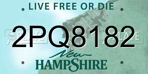 2PQ8182 New Hampshire License Plate