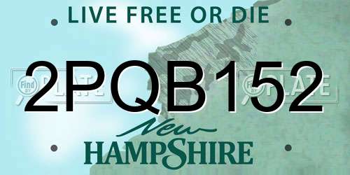 2PQB152 New Hampshire License Plate