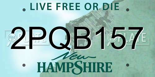 2PQB157 New Hampshire License Plate
