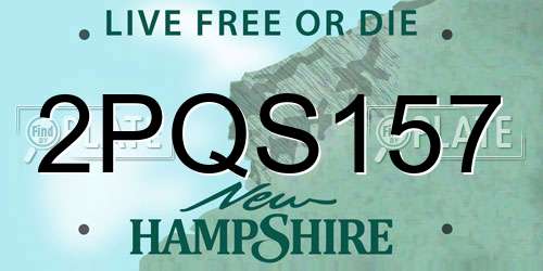2PQS157 New Hampshire License Plate