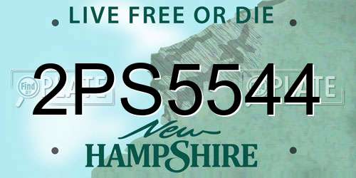 2PS5544 New Hampshire License Plate