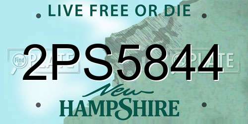 2PS5844 New Hampshire License Plate