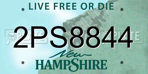 2PS8844 New Hampshire License Plate