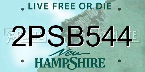 2PSB544 New Hampshire License Plate
