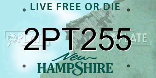 2PT255 New Hampshire License Plate