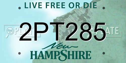 2PT285 New Hampshire License Plate