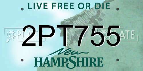 2PT755 New Hampshire License Plate