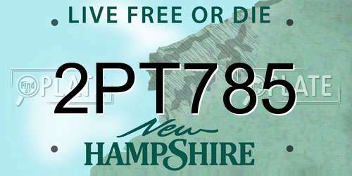 2PT785 New Hampshire License Plate