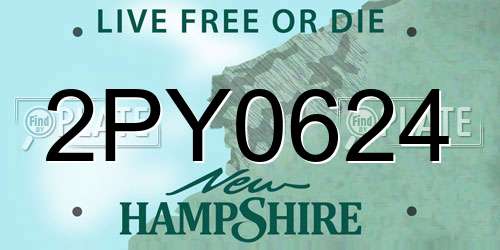 2PY0624 New Hampshire License Plate