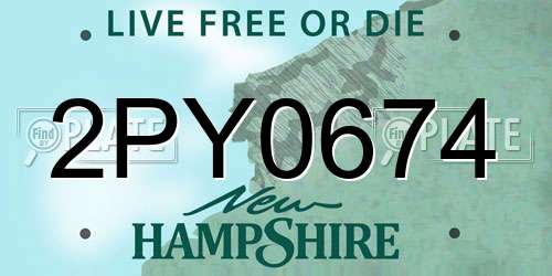 2PY0674 New Hampshire License Plate