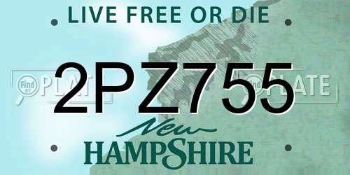 2PZ755 New Hampshire License Plate