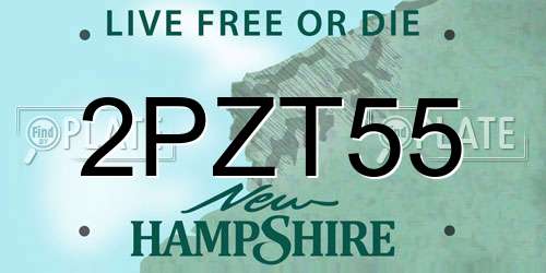 2PZT55 New Hampshire License Plate