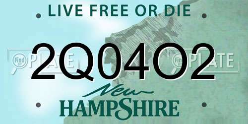 2Q04O2 New Hampshire License Plate
