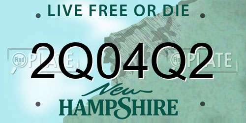2Q04Q2 New Hampshire License Plate