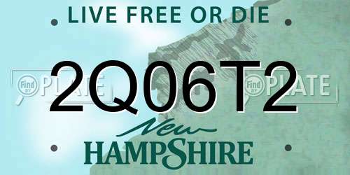 2Q06T2 New Hampshire License Plate