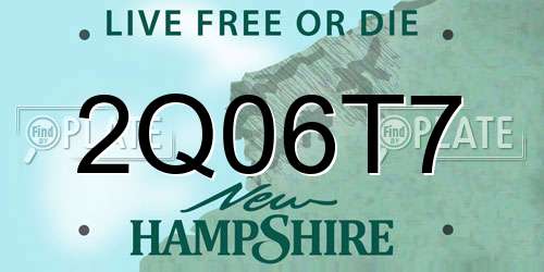 2Q06T7 New Hampshire License Plate