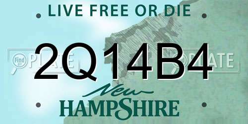 2Q14B4 New Hampshire License Plate