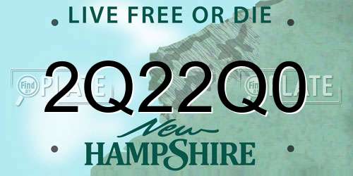 2Q22Q0 New Hampshire License Plate