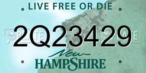 2Q23429 New Hampshire License Plate