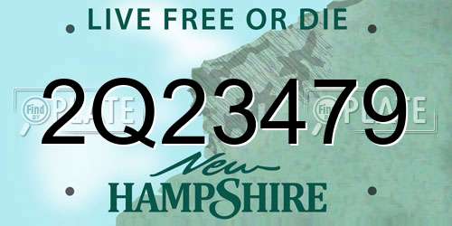 2Q23479 New Hampshire License Plate