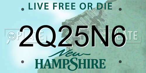 2Q25N6 New Hampshire License Plate