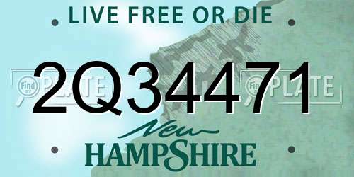 2Q34471 New Hampshire License Plate