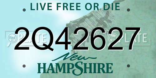 2Q42627 New Hampshire License Plate