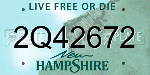 2Q42672 New Hampshire License Plate