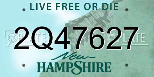 2Q47627 New Hampshire License Plate