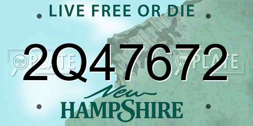 2Q47672 New Hampshire License Plate
