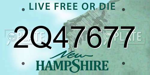 2Q47677 New Hampshire License Plate
