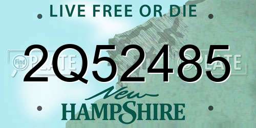 2Q52485 New Hampshire License Plate