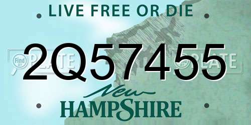 2Q57455 New Hampshire License Plate