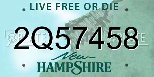 2Q57458 New Hampshire License Plate