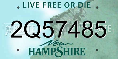 2Q57485 New Hampshire License Plate