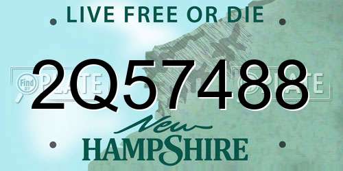 2Q57488 New Hampshire License Plate
