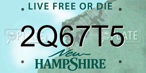 2Q67T5 New Hampshire License Plate
