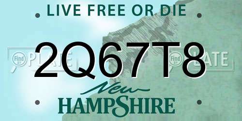 2Q67T8 New Hampshire License Plate
