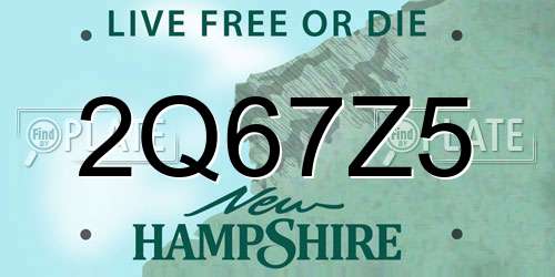 2Q67Z5 New Hampshire License Plate