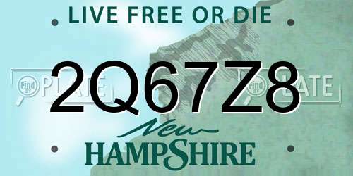 2Q67Z8 New Hampshire License Plate