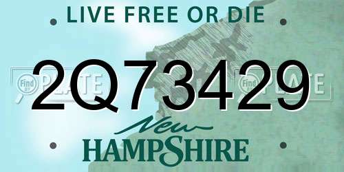 2Q73429 New Hampshire License Plate