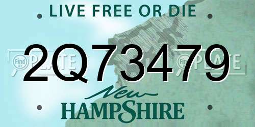 2Q73479 New Hampshire License Plate