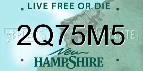 2Q75M5 New Hampshire License Plate