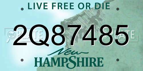 2Q87485 New Hampshire License Plate