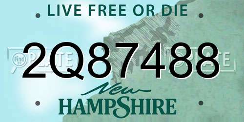 2Q87488 New Hampshire License Plate