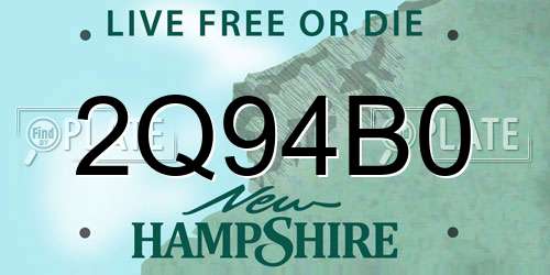 2Q94B0 New Hampshire License Plate