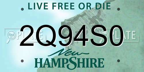 2Q94S0 New Hampshire License Plate