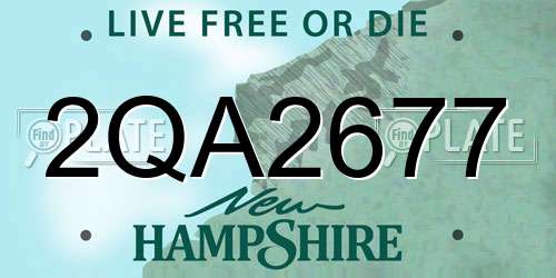 2QA2677 New Hampshire License Plate