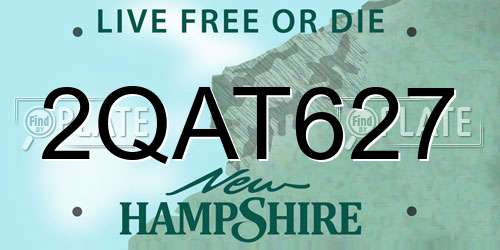 2QAT627 New Hampshire License Plate